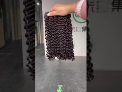 Perruque péruvienne de 10 pouces en boucles ondulées naturelles, tissus à double trame, 1/3/4 pièces.