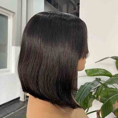 Wear And Go Short Bob Fringe Pixie Cut Lace Wig Human Hair Blunt Cut